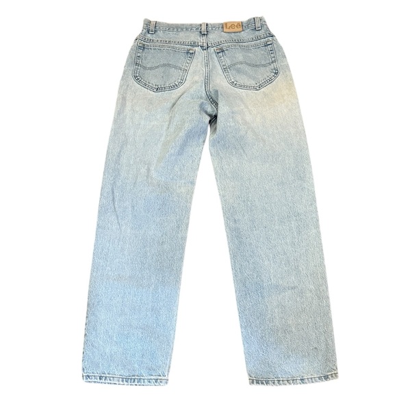 VTG 80s/90s Lee Straight Leg Jeans High Rise Faded Distressed Light Blue 32x31 - Picture 7 of 14